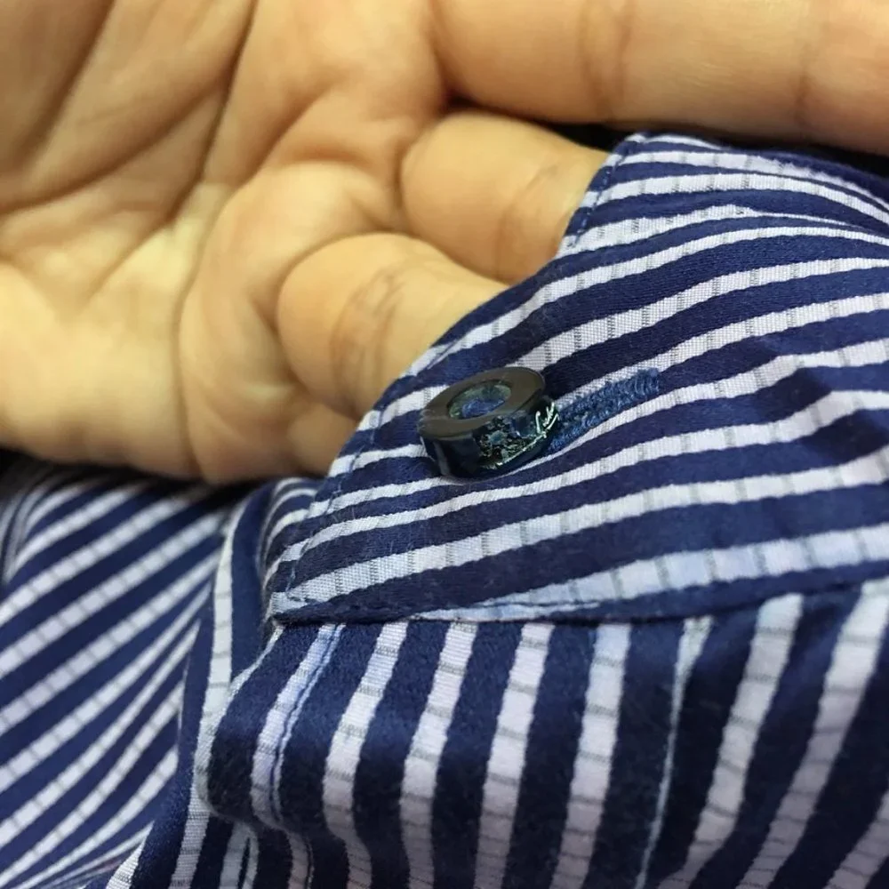Robert Graham Men's Purple Striped Long Sleeve Button Front Shirt Size 17.5